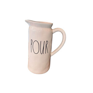Rae Dunn Cream & Black 'POUR' Ceramic Pitcher One Size Serveware